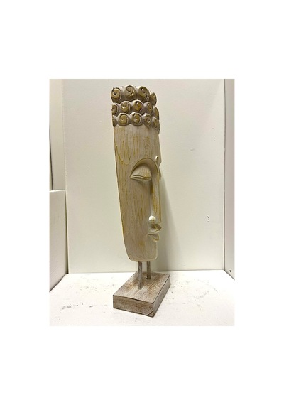 Ahşap Dekoratif Büyük Buda Mask 60cm Albızıa Wood