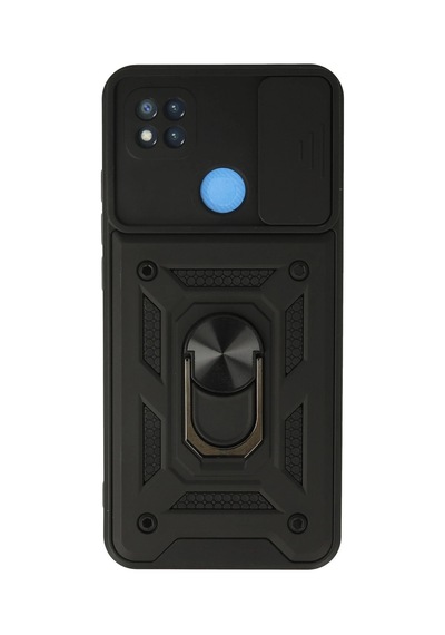 Uryport Xiaomi Redmi 9c Kılıf Pars Lens Yüzüklü Silikon - Siyah
