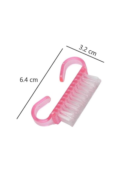 Koodmax Mini Tırnak Temizleme Fırçası Tırnak Toz Temizleme Fırçası Pembe 10'lu