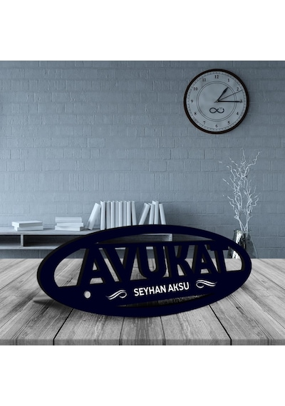 Kişiye Özel Mesleki Avukat Ahşap Masa İsimliği model E16 N11.21738