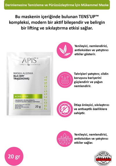 Apis Natural Akne-Stop Yosun Maskesi 20 G