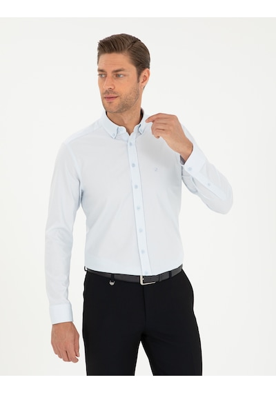 Pierre Cardin Erkek Açık Mavi Gömlek Desenli 50295909-vr003 Açık Mavi