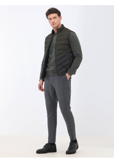 Kip Antrasit Düz Modern Fit Yün Karışımlı Takım Elbise 001