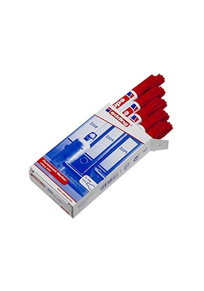 Edding 750 Yuvarlak Uç Kırmızı Opak Marker Kalem 2-4 MM 10'lu Paket