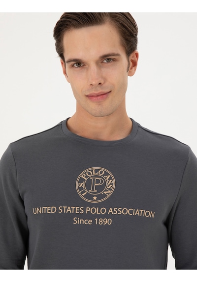 U.S. Polo Assn. Erkek Regular Fit Bisiklet Yaka Antrasit Sweatshirt 50293424-VR006