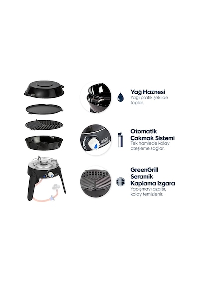 Aygaz Safari Chef 30 Lp Barbekü - Tüplü Gümüş - Siyah