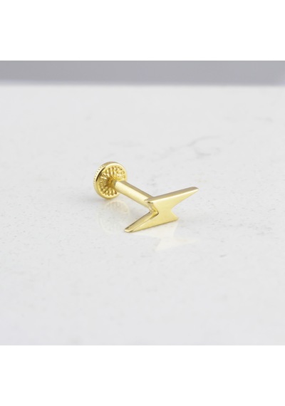 Glorria Altın Şimşek Tragus Piercing Çok Renkli