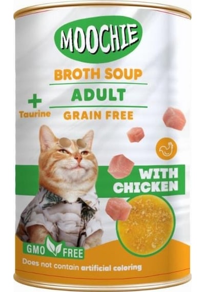 Moochie Tavuklu Tahılsız Et Suyu Yetişkin Kedi Çorbası 135 ML