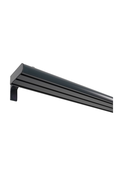 Napoli Metal Başlıklı Üçlü Dekoratif Ray Korniş Modern Rustik-antrasit 325 Cm Antrasit