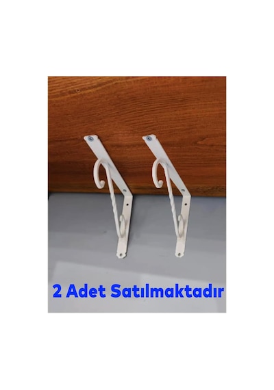 Raf Altı Raf Tutucu Ayak Ferforje Beyaz 195 X 145 Mm 2 Adet Belirtilmemiş