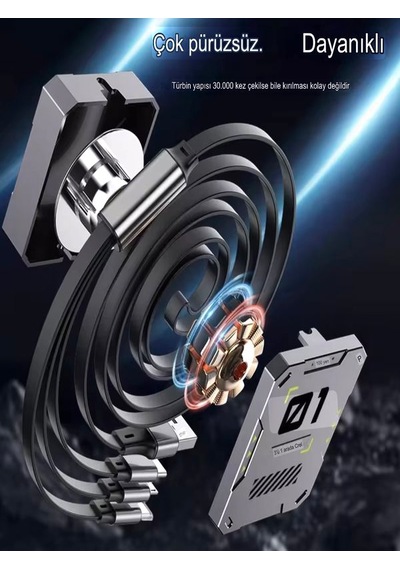 100w 3a Çoklu Hızlı Şarj Kablosu 3in1 Lightning + Type-c + Micro Usb, 1.2m Çoklayıcı Alüminyum 100w