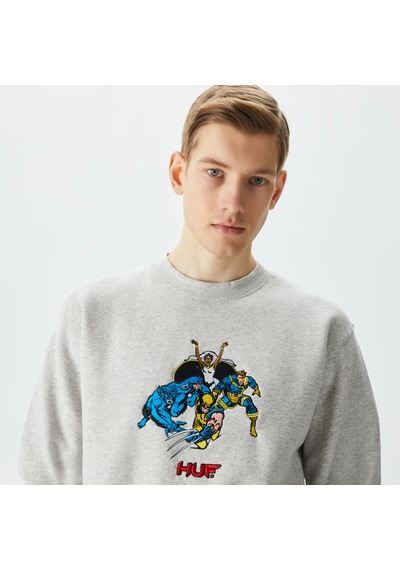 Huf Mutant Team-up Crewneck Erkek Gri Sweatshirt