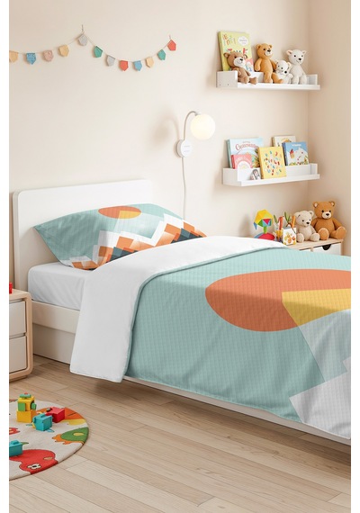 Geometrik Dağ Mint Genç Odası Tek Kişilik Pike Takımı-modern Turuncu 160x220cm Kapitone Yatak Örtüsü Kabuğu Kakao Serinliği