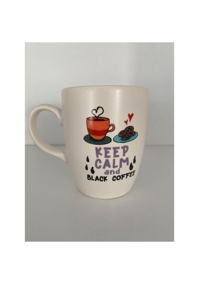 Keep Calm And Black Coffee Beyaz Kupa Bardak Çok Renkli