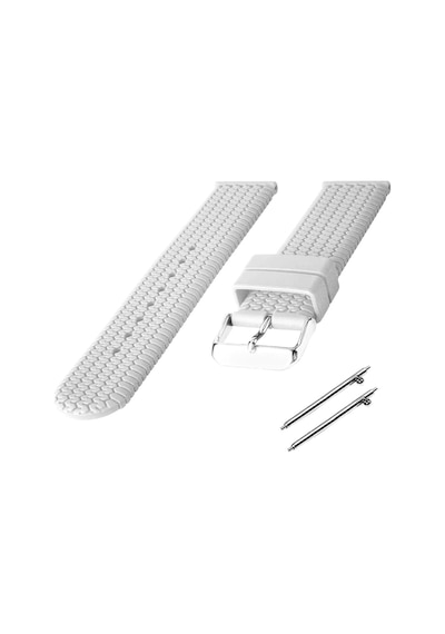 Fado 20 Mm Akıllı Pimli Silikon Baskılı Desenli Beyaz Saat Kordonu Kayışı 76 Beyaz