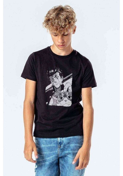 Tshirthane Anime One Punch Man Baskılı Unisex Çocuk Siyah T-Shirt (528348044)