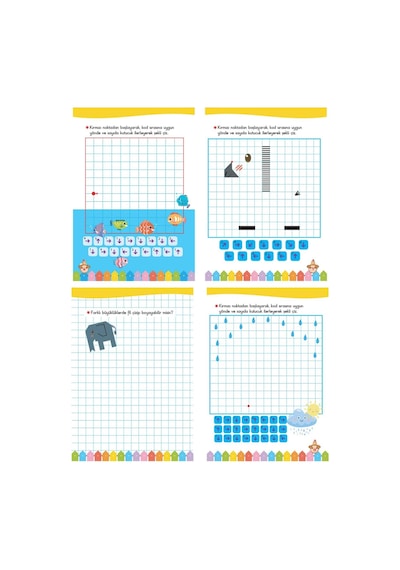 4-6 Yaş 20 Kitap Dikkat Geliştirici Matematik Kodlama ve Çizgi Çalışmaları Seti