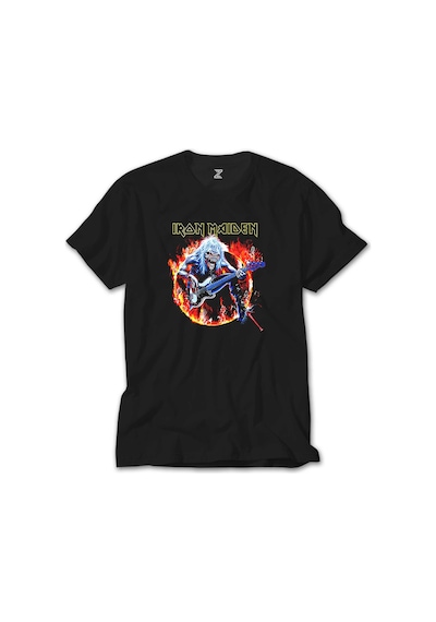 Iron Maiden Fire Siyah Tişört Siyah