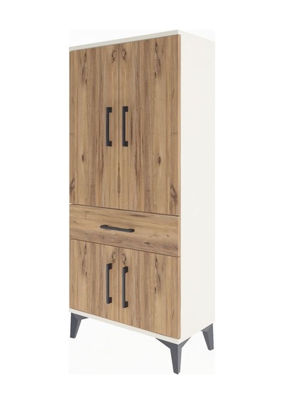 Arges Dolap 2 Raflı Tek Çekmeceli 4 Kapaklı 60x30x134 Aytaşı-çam Aytaşı