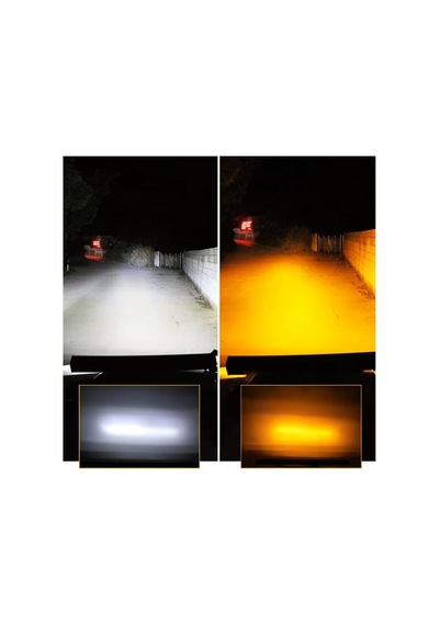 Beyaz Turuncu 65 Cm 3030 Led Flaş Çakar Projektör Işık Çubuğu 5 Mod Off Road Spot Sel Kombo Delici Yayıcı Çalışma Lambası Pod Araç Kaput Tampon Tavan