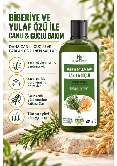 Biberiye & Yulaf Özlü Şampuan, Saç Dökülmesine Karşı Yardımcı 485 Ml 4lü Set