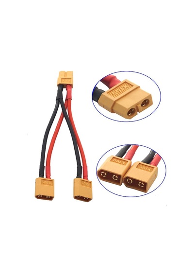 Xt60 Konnektörlü Y Tip Birleştirici Kablo 10 Cm Lipo Pil
