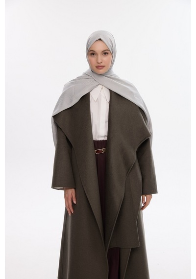 Mirsoy Scarf İpeksi Jakar Şal V Desen Gri