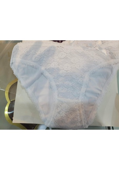 Papatya Dantel Detaylı Kadın Külot V12 Beyaz
