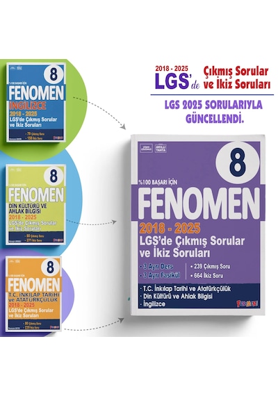 Fenomen 8.  Sınıf Lgs İnkılap - Din - İngilizce Çıkmış Sorular Ve İkiz