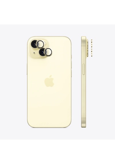 Safeus Safir Temperli Kamera Lens Koruyucu Apple Uyumlu iPhone 15 Plus Ve İle Sarı