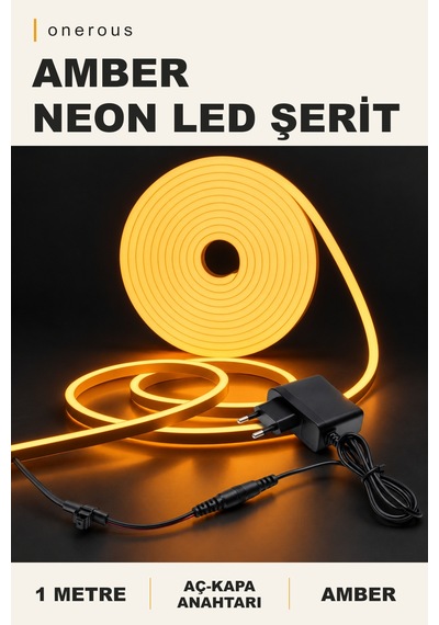 Onerous 1 M Amber Neon Led Şerit, Anahtarlı