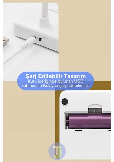 Technojet Usb Şarjlı Beyaz Telefon Tutucu Masa Lambası Farklı Renk Seçenekli Şık Gece Lambası Ofis