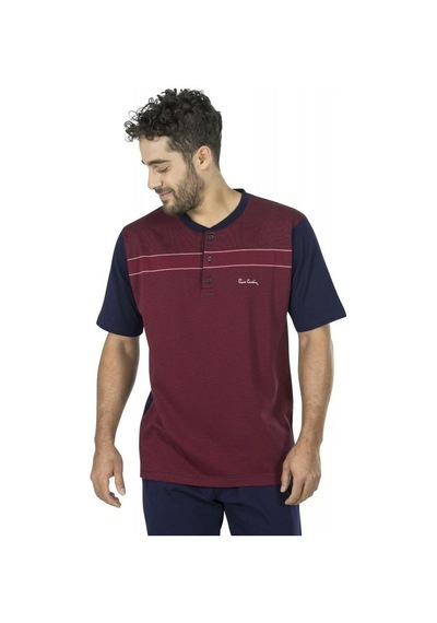 Pierre Cardin 5452 Erkek Pamuk Jakarlı 3'lü Pijama Takım Bordo