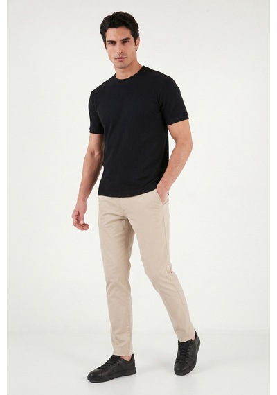 Buratti Regular Fit Çizgili Dokulu Bisiklet Yaka T Shirt Erkek T Shirt 5904023 Siyah