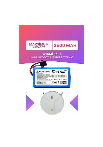 Wiami Fx-8 Uyumlu Batarya Maksimum Kapasite 3500mah Pil