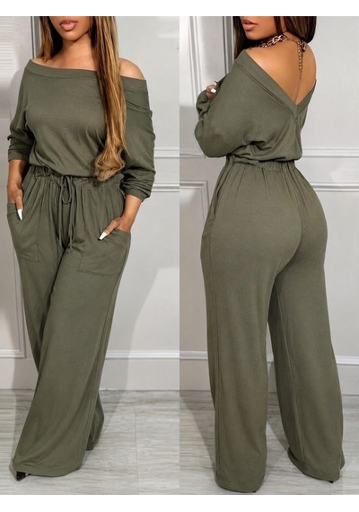 Bhrwear Kadın Modanna Yaka Sırttan V Yakalı Beli Lastikli Viskon 2 Iplik Tulum Renkli