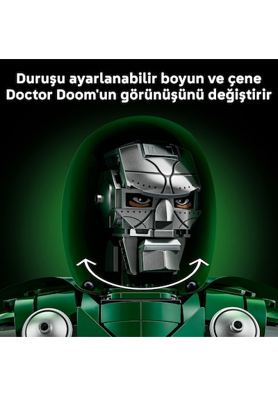 LEGO® ǀ Marvel Doktor Doom Büstü 76345 - Yetişkinler için Minifigür İçeren Dekoratif Model Yapım Seti (379 Parça)