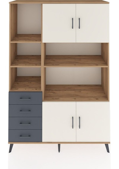 Hyperion Dolap 8 Raflı 4 Çekmeceli 4 Kapaklı 132x44x195 Çam-aytaşı/antrasit Aytası/antrasıt - Atlas Çam Hyperion Dolap 8 Raflı 4 Çekmeceli 4 Kapaklı 132x44x195 Çam-aytaşı/antrasit Aytası/antrasıt - Atlas Çam