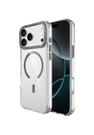 Apple Uyumlu iPhone 17 Pro Max Kılıf M-safe Şarj Özellikli Airbagli Kamera Standlı Zore Azor Kapak - Lacivert Lacivert