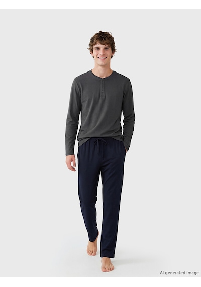 Lc Waikiki Lc Waıkıkı Gri Bisiklet Yaka Erkek Pijama Üst