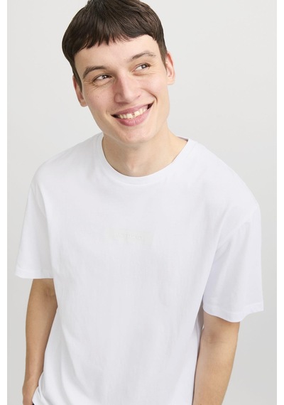 Jack & Jones Jjtaka Tee Ss Crew Neck Beyaz Renkli