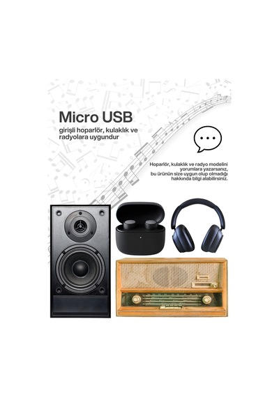 Micro Usb Seyahat Şarj Aleti Micro Şarj Telefon, Hoparlör, Kulaklık Ve Radyo Karaoke Cep Telefonu