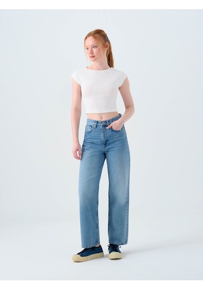 Straight Regular Fit Mavi Kadın Jean Pantolon Lf2039819 Mavi