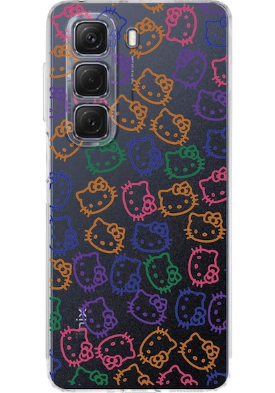 İnfinix Hot 50 Pro İle Uyumlu Hello Kitty Baskılı Tasarım Kamera Korumalı Şeffaf Kılıf Şeffaf
