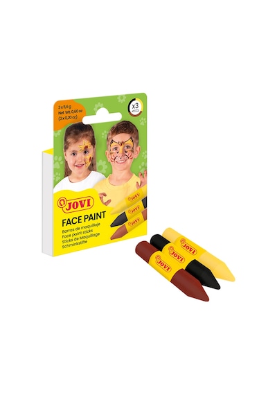 Jovı 175an Yüz Boyası Stik Kalem 5,6gr Sarı-kahverengi-siyah - 3'lü Renksiz
