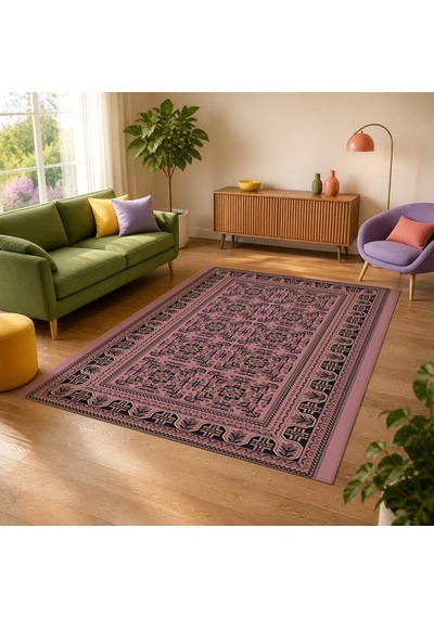 Kartela Halı Afgan Halı Jüt Taban Dokuma Halı Gül Kurusu - 180 X 270 Cm