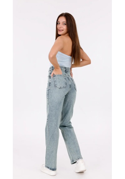 Eseclass Denim Jean Boru Paça Buz Mavi