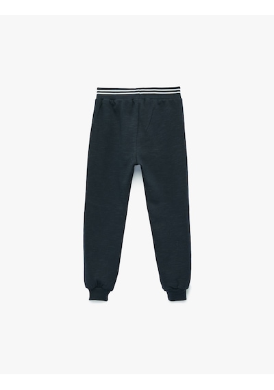Koton Pamuklu Beli Lastikli Şardonlu Jogger Eşofman Altı Lacivert 7wmb40020tk