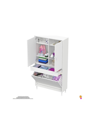 Modilayn Yeni Afra 100x173x32,5 Cm' Lik 1 Çekmece, 3 Göz Sepet, 2 Kapak, 6 Raf Dar Alan Banyo Dolabı Beyaz Modilayn Yeni Afra 100x173x32,5 Cm' Lik 1 Çekmece, 3 Göz Sepet, 2 Kapak, 6 Raf Dar Alan Banyo Dolabı Beyaz