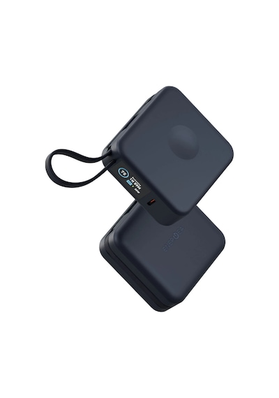 Magpac Mini Plus Dijital 10.000 Mah Type-c Telefon Saat Kablosuz Şarj Destekli Magsafe Powerbank - Lacivert Koyu Gri